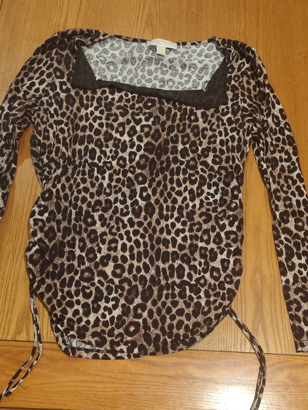MICHAEL Michael Kors Brown Leopard-Print Long Sleeve Top